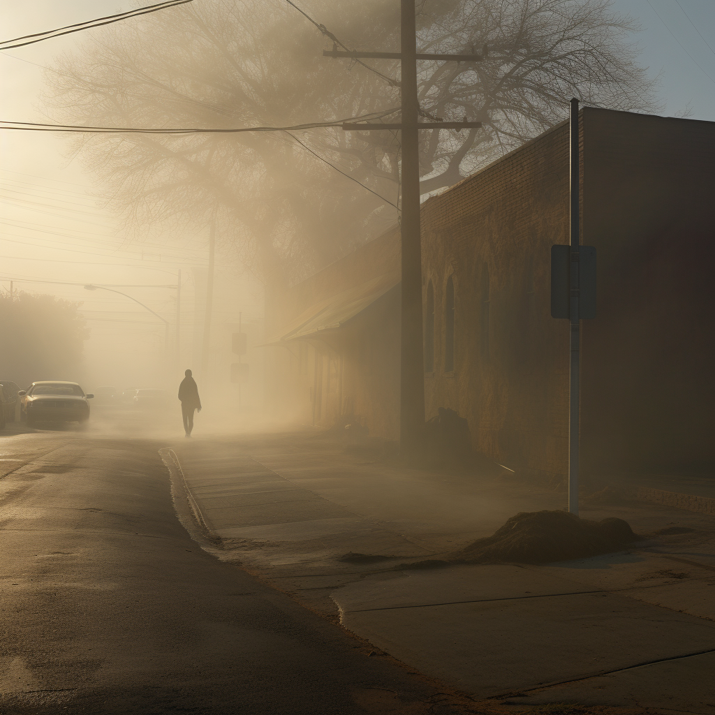 Cricket bowler bowling in winter fog