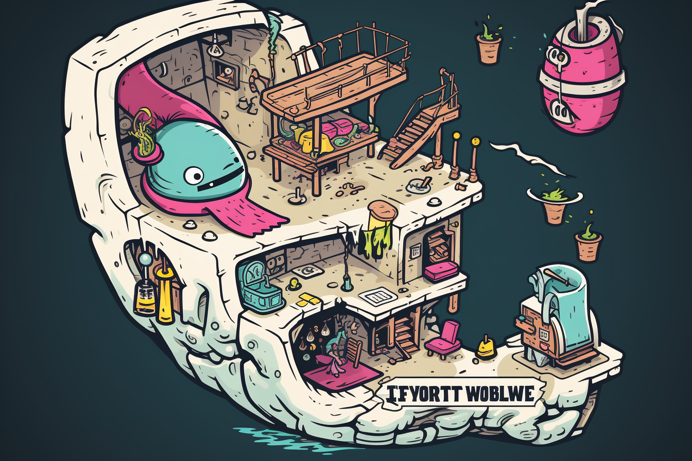 Isometric map of crime organization's hideout