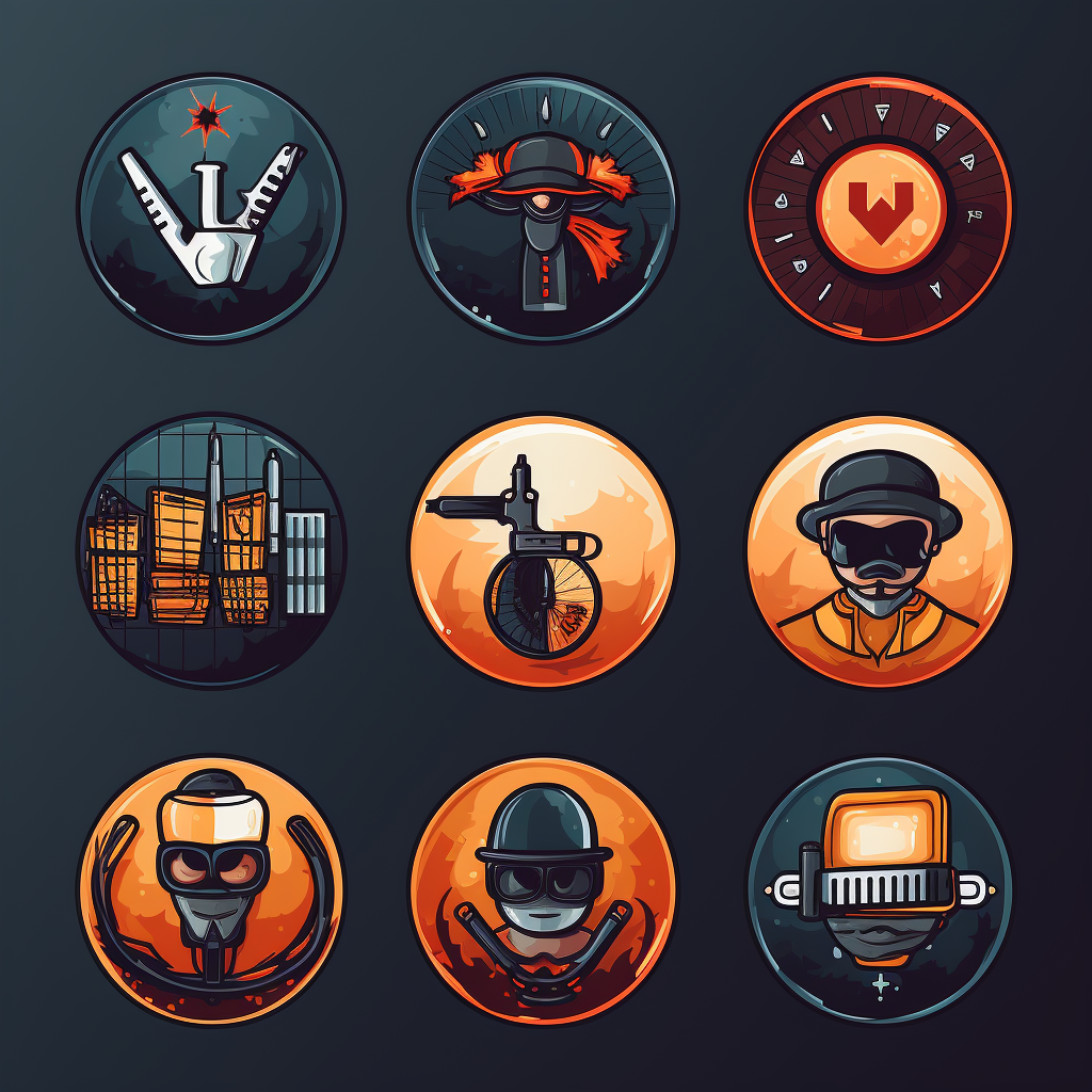 Cartoon criminal logo icon for UI