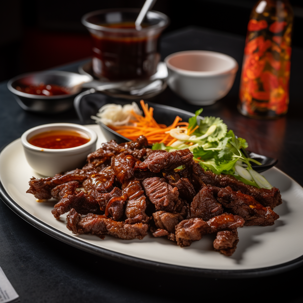 Savory American Crispy Beef with Cocktail and Dipping Sauce