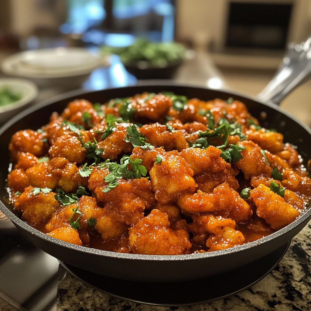 Crispy Butter Chicken on Kitchen Table