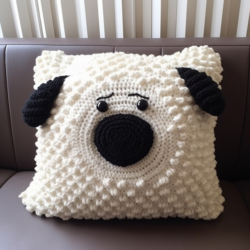 Crochet sheep pillow design