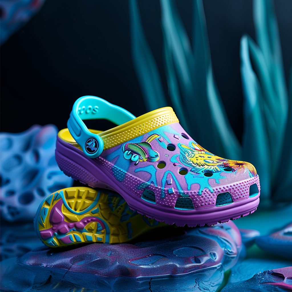 Crocs footwear Kronk theme product shot