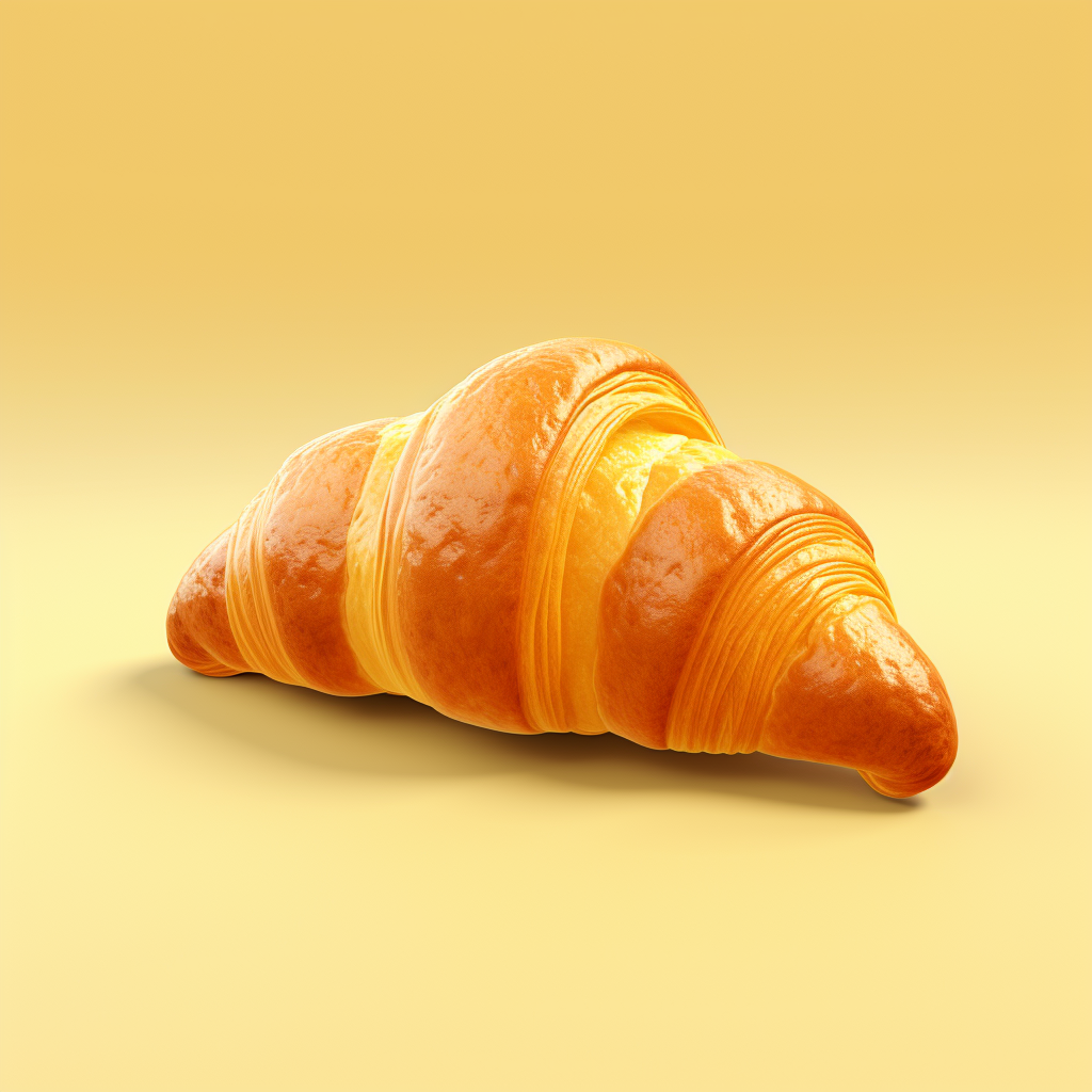 Freshly baked croissant on a plate