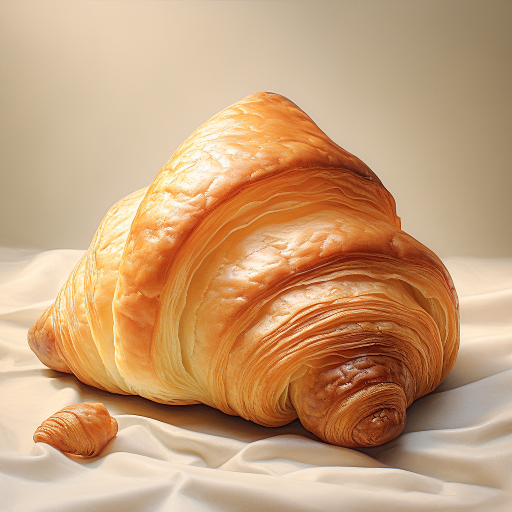 Realistic fresh cream croissant