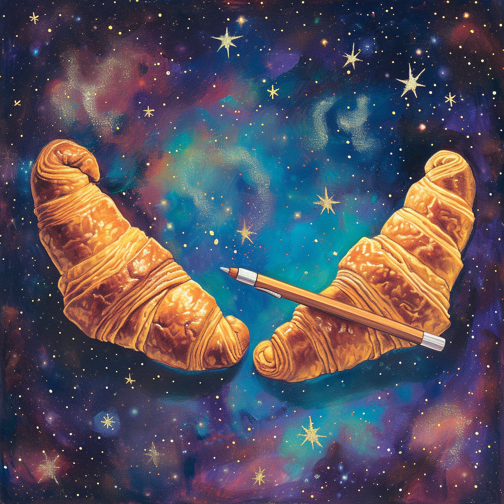 Croissant and Chocolate Croissant Signing Peace Treaty