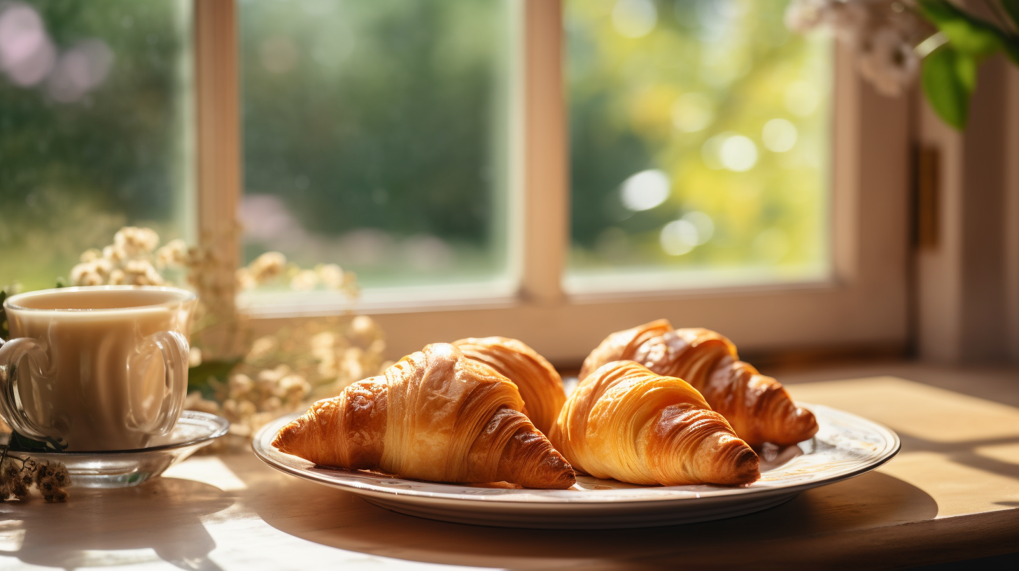 Croissants on Table for Breakfast