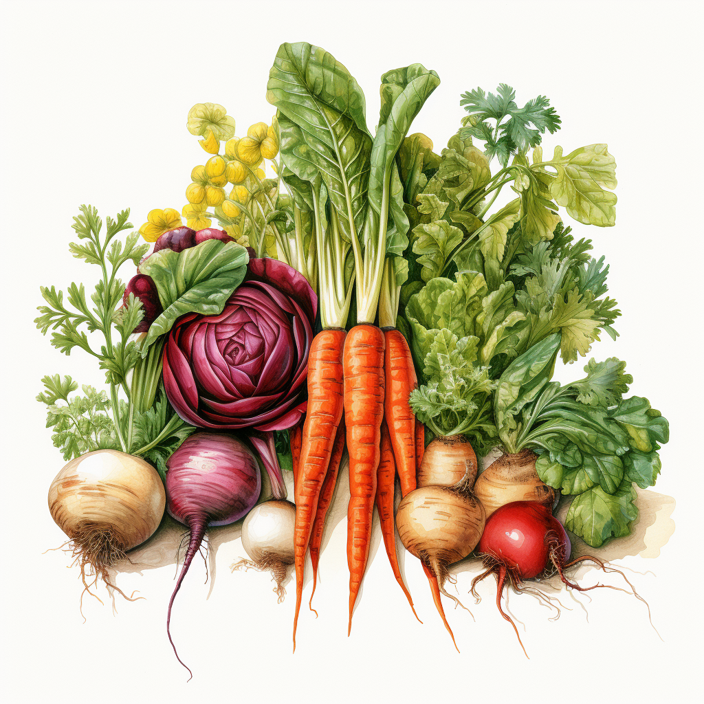 Cross Section Vegetable Illustration