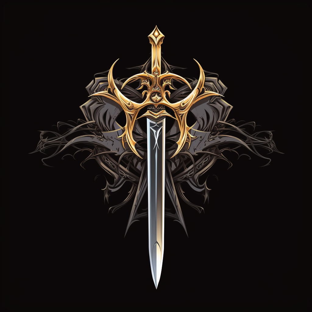 Sword Axe Logo in Black and Gold