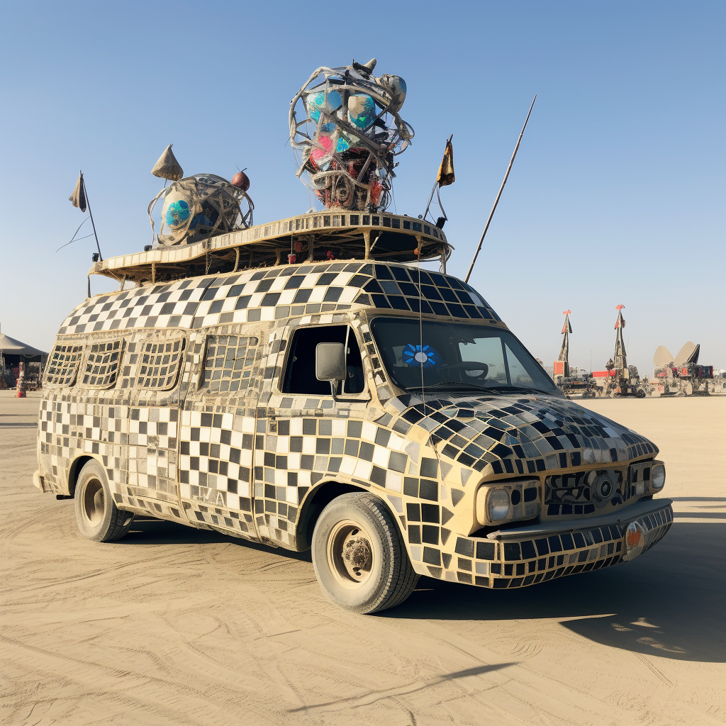 Burning Man art car crossword puzzle