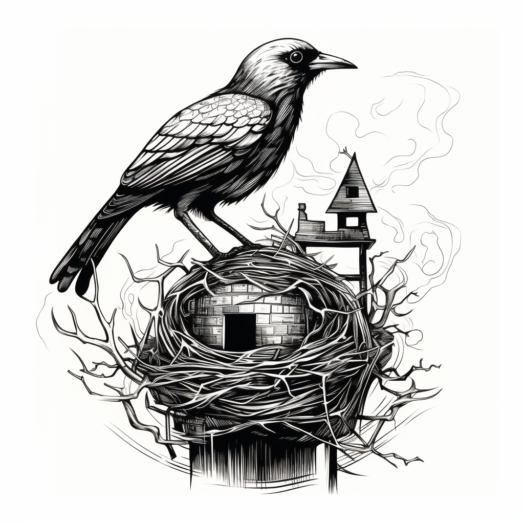 Ex Libris design inspired by Crow Nest in Picasso style