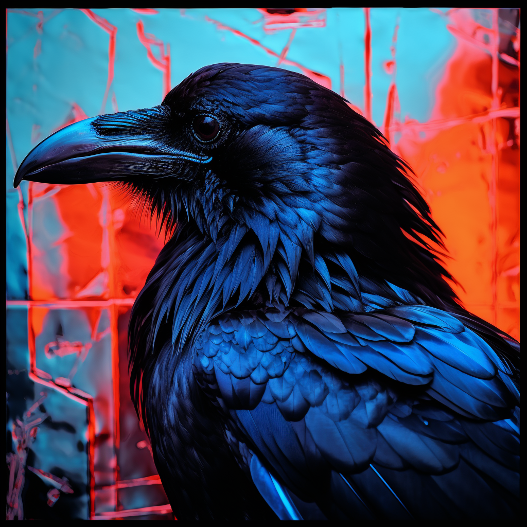 Crow in Projection Fauvist Portraiture Style