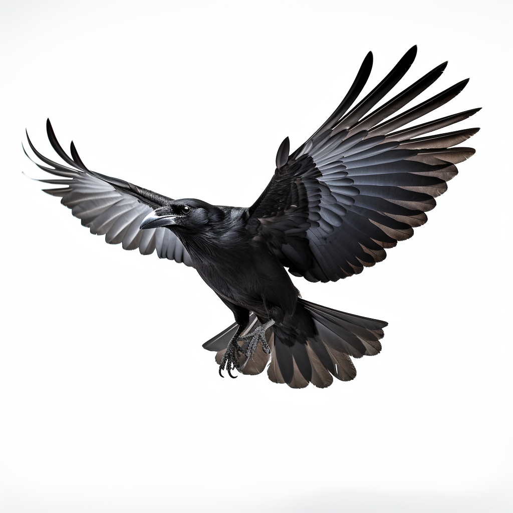 Detailed Crow in Flight