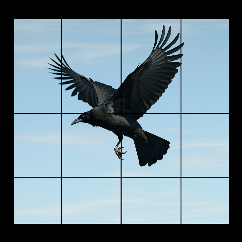 Animation of crow in flight