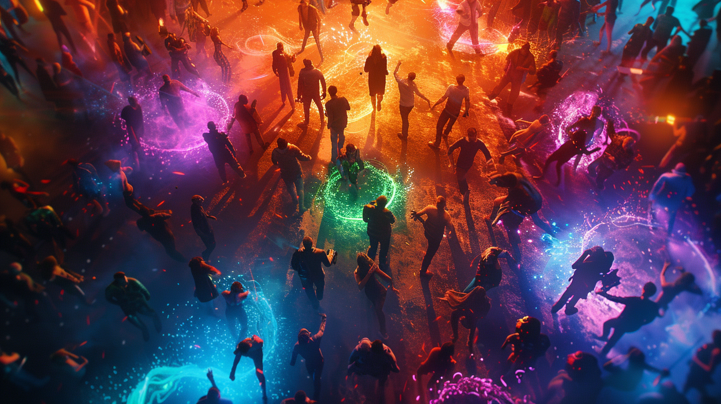 People Clash in Neon Colors