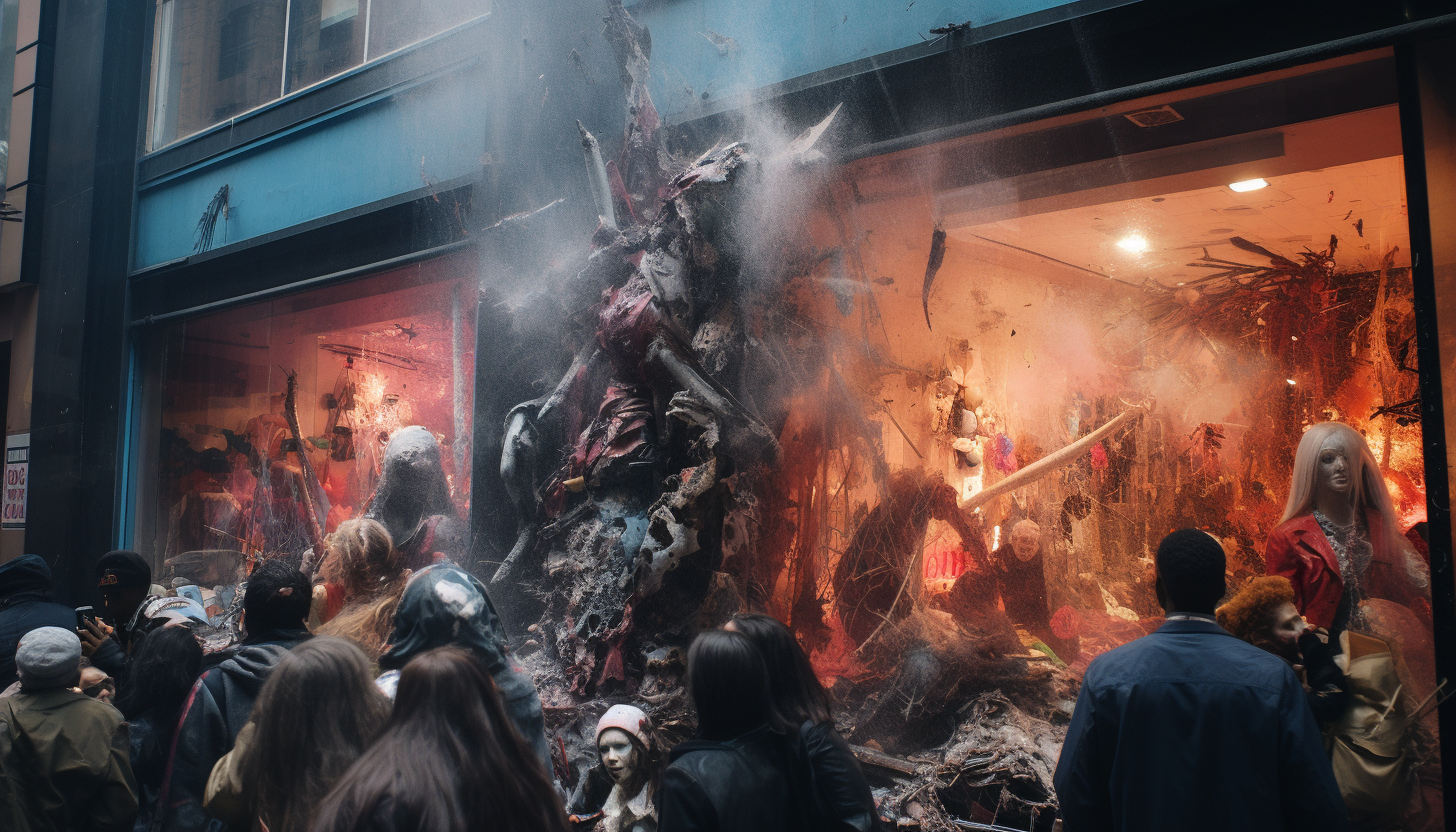 Crowd at Store Window Scene