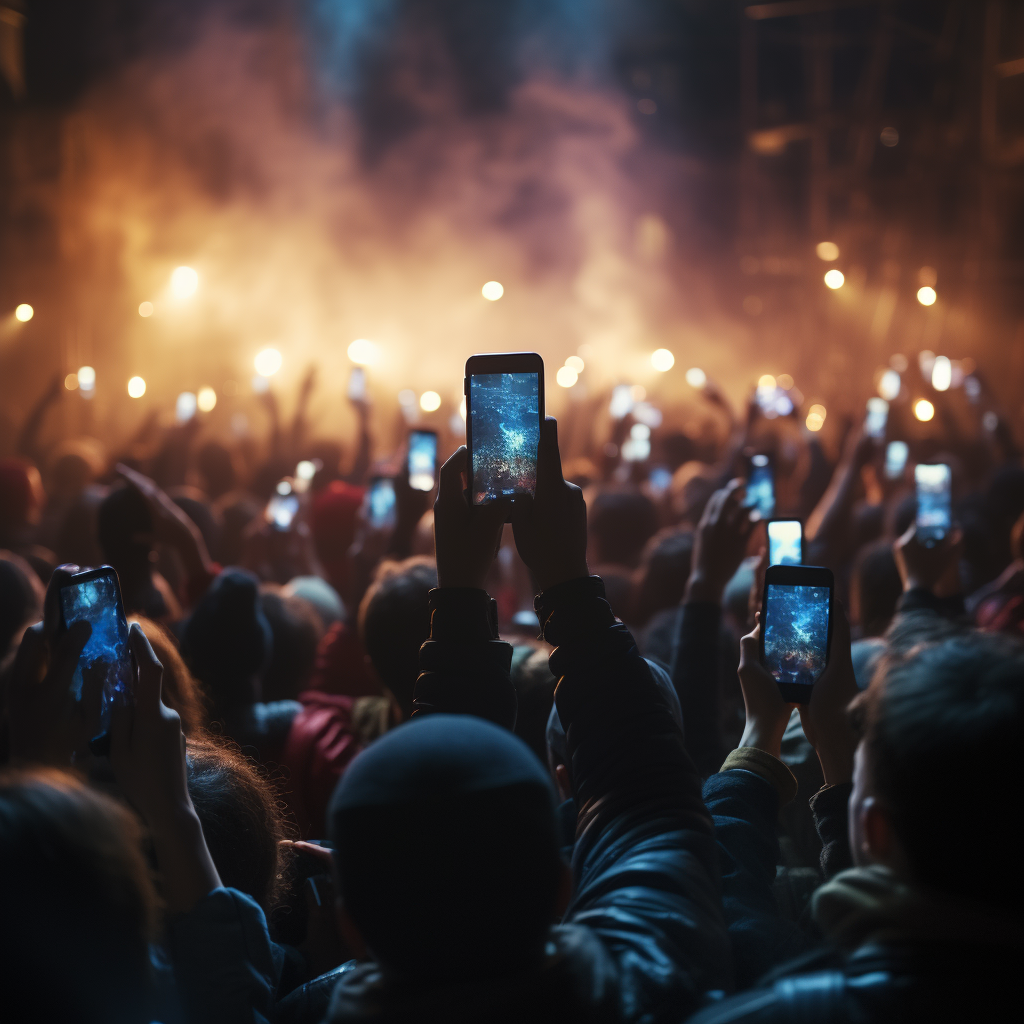 Group of People Filming at Rave Party