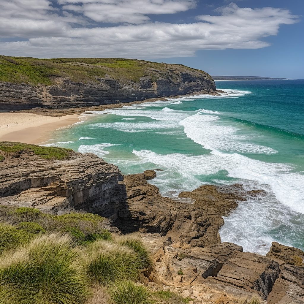 Beautiful beach scenery in Crowdy Head