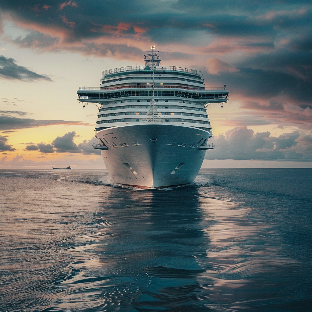 Cruise ship view from behind