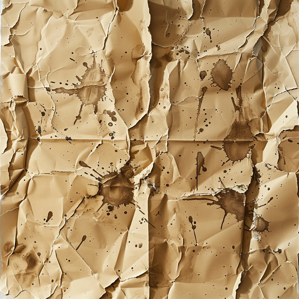 Crumpled paper with mud splashing