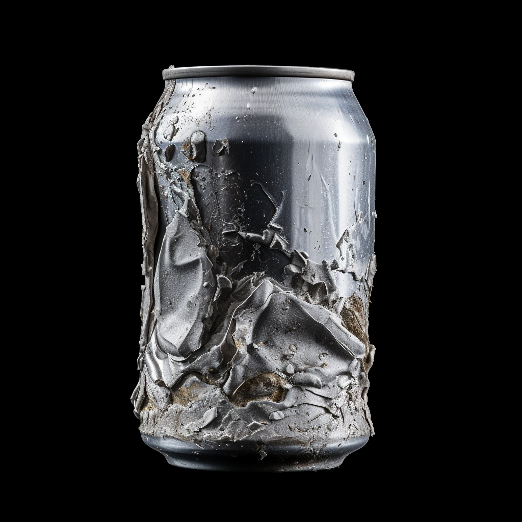 Photo of a crushed soda can