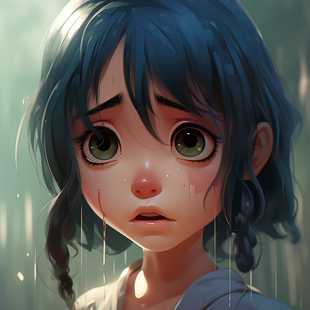 Japanese cartoon character crying