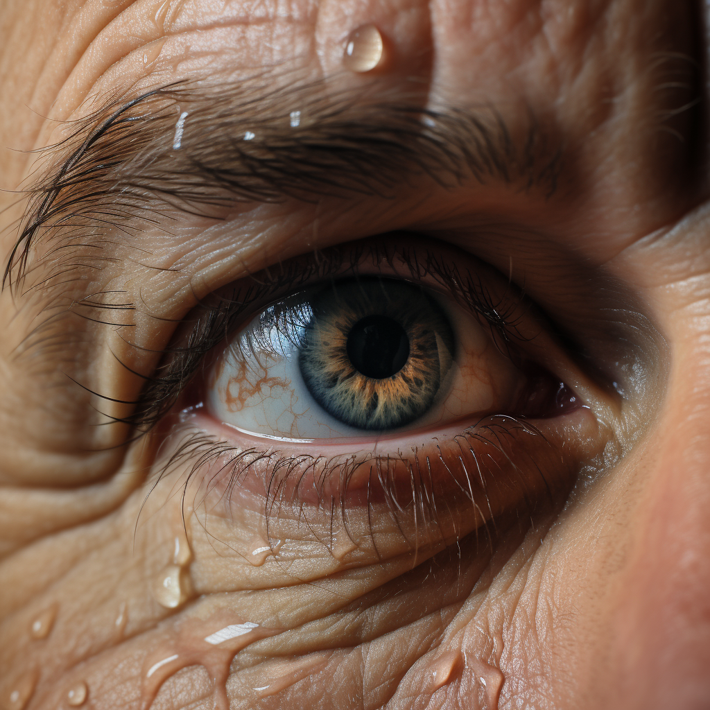 Close-up of a 52-Year-Old Man Crying