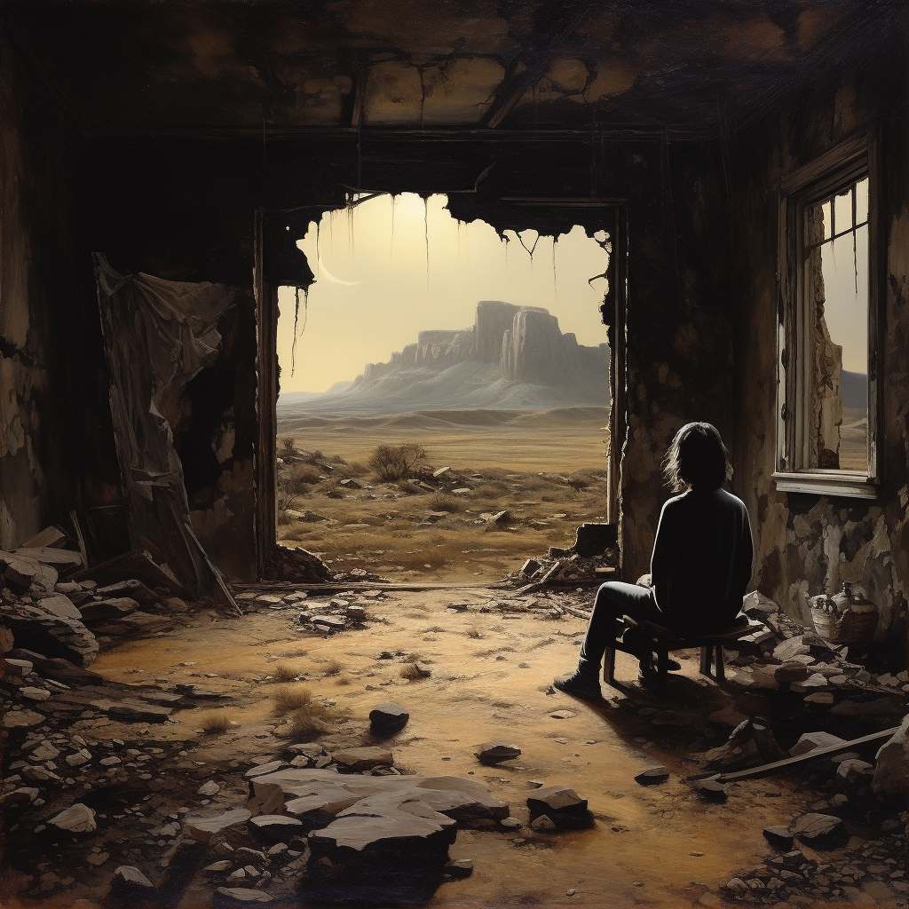 Cryptic image depicting abandonment and loneliness