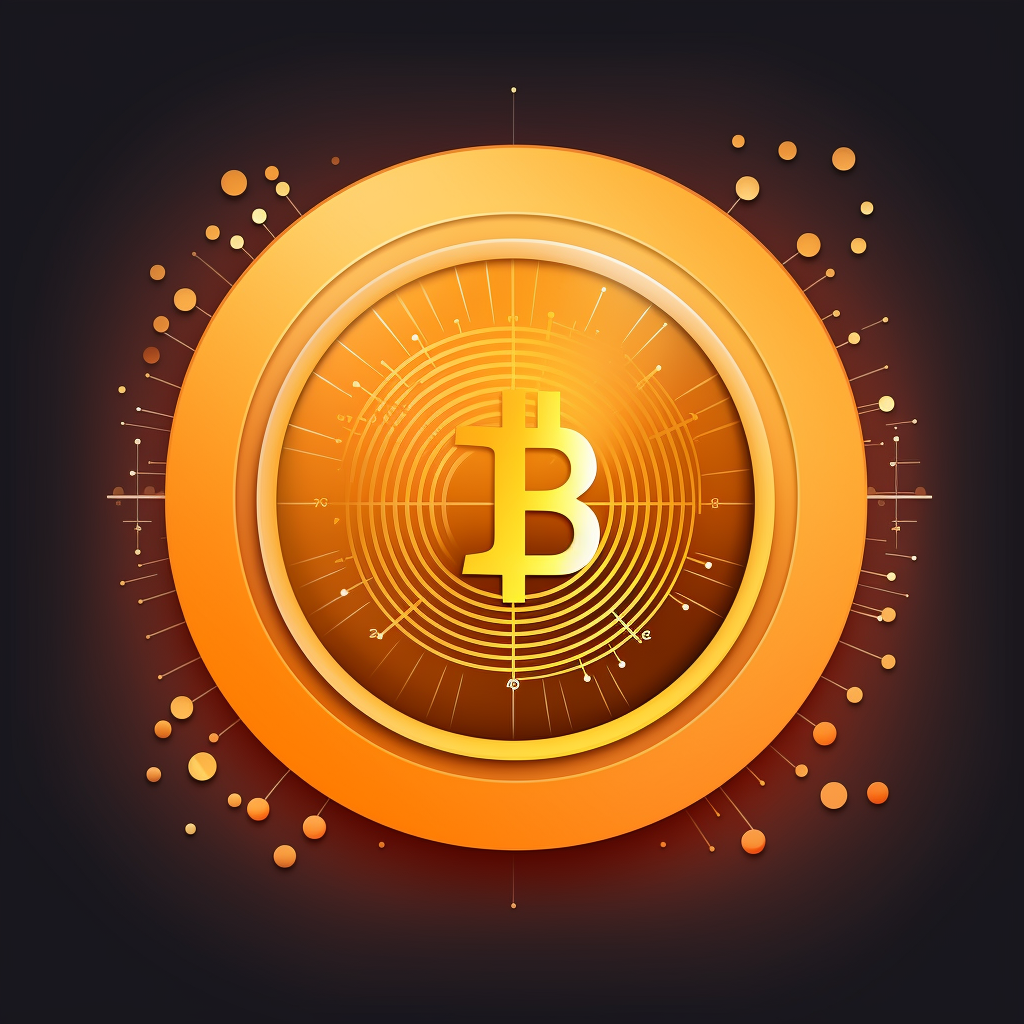 Warm color crypto coin calculator app logo