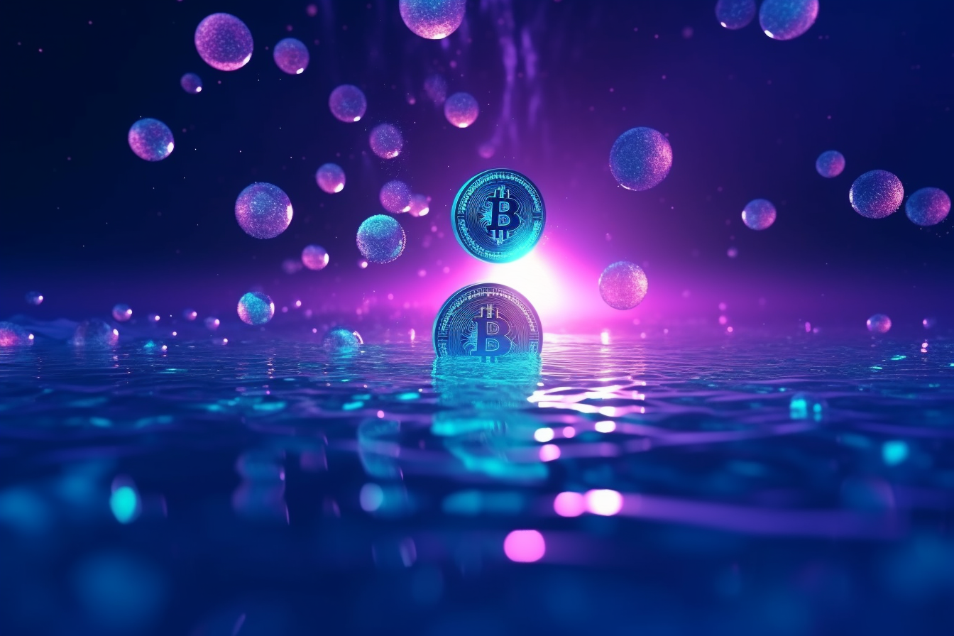 Cryptocurrency floating in mesmerizing 3D beauty