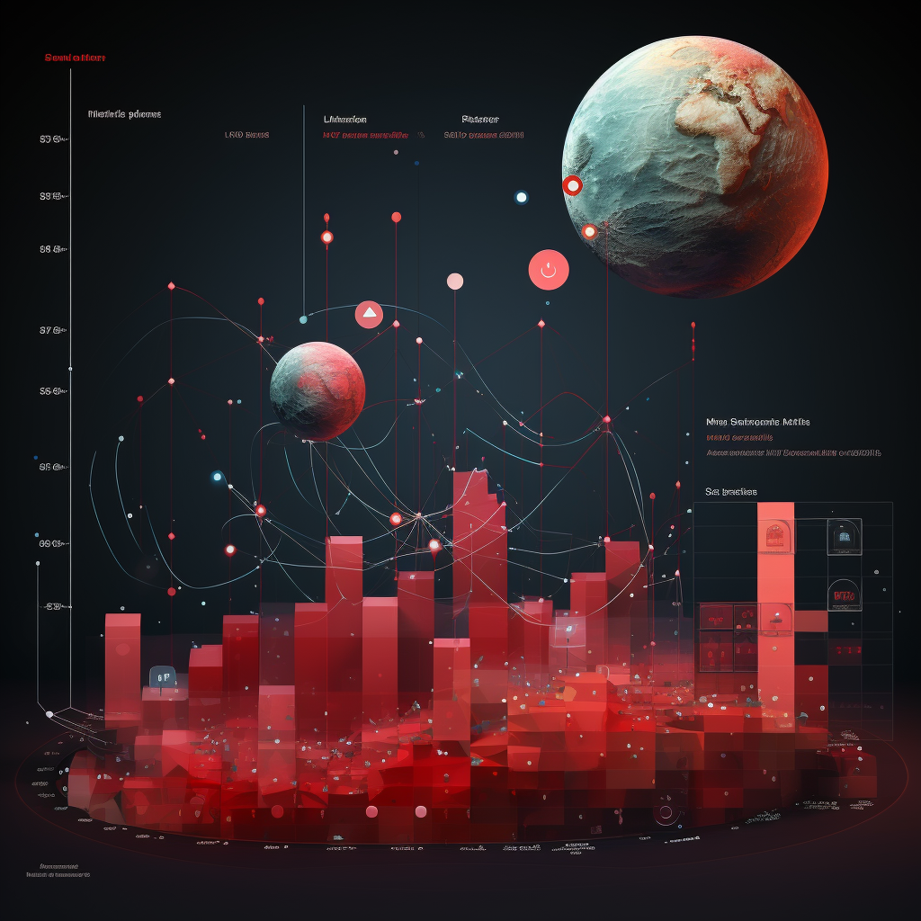 Graph showing crypto total supply in space