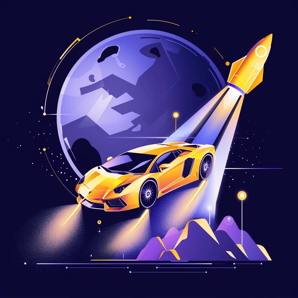 Rocket ship anticipation cryptocurrency image