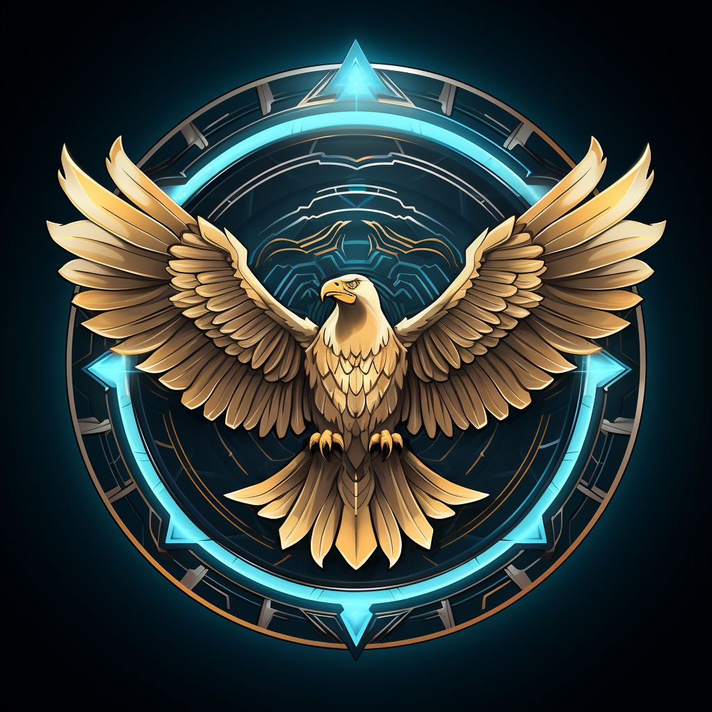 Cryptocurrency soaring eagle icon