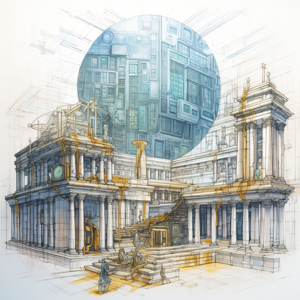 Architectural drawings of Cryptocurrency Hall of Fame