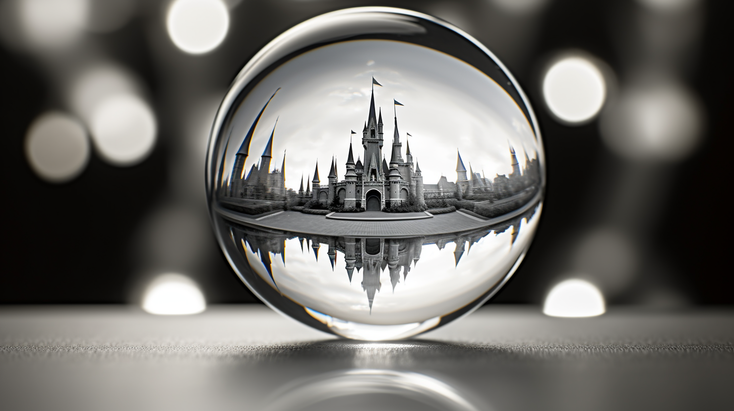 Crystal ball reflecting Disney castle