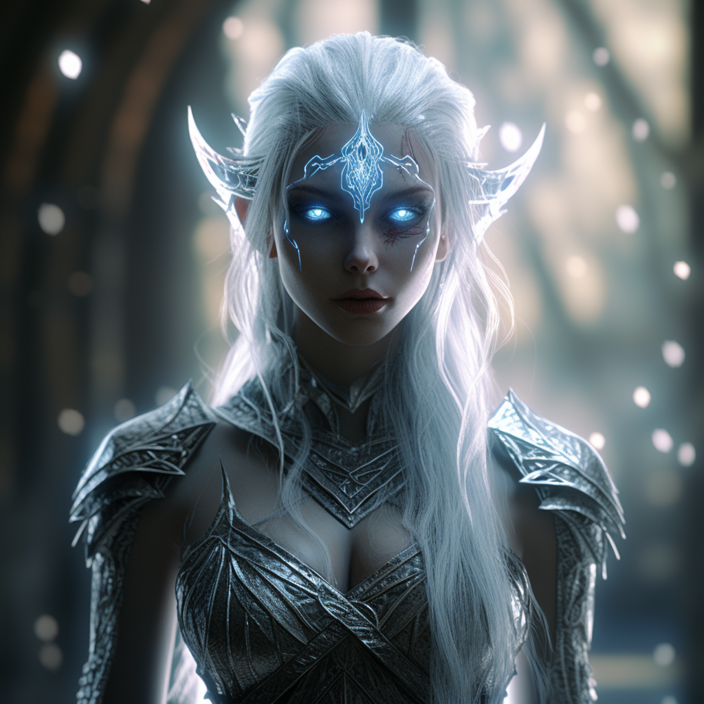 Stunning Crystal Dark Elf in Hyper Realistic 4K