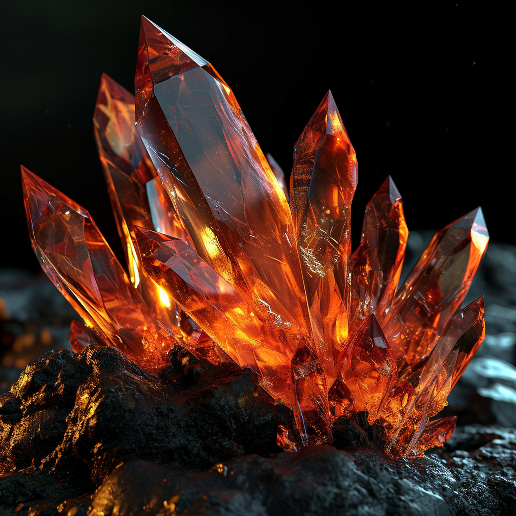 Crystal Fire Flames Reflection