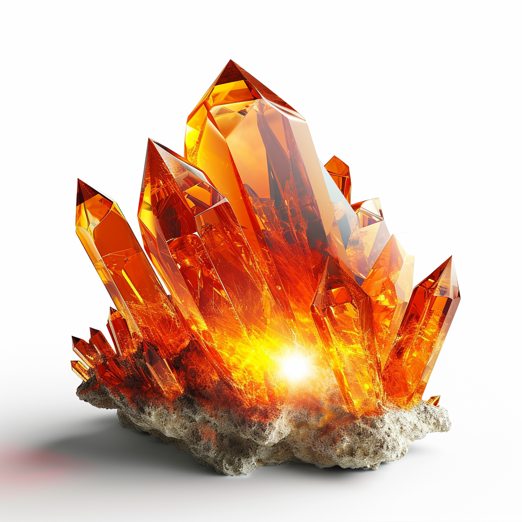 Crystal flames with white background