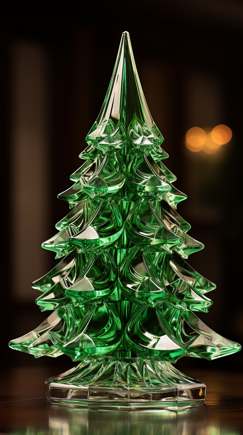 Crystal Glass Christmas Tree - Transparent Green