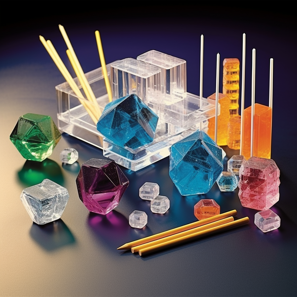 Educational crystal growth and geometry kit.