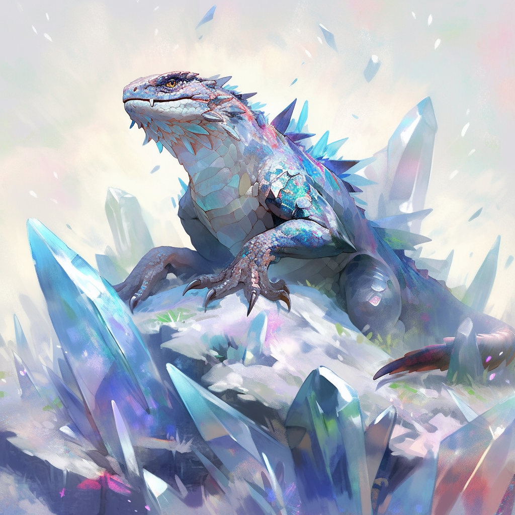 Crystal Infused Lizard Anime Art