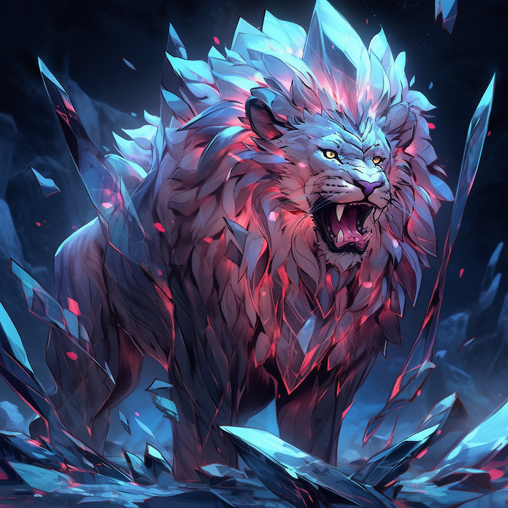 Crystal Mutant Lion Anime Art