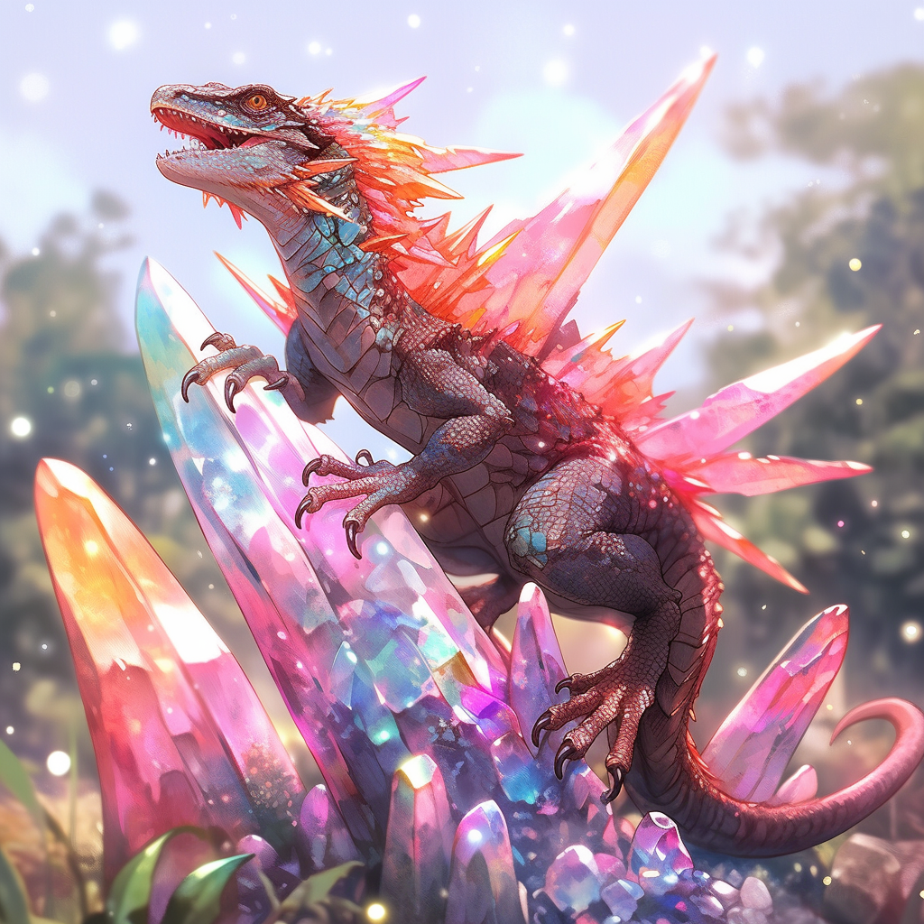 Crystal Mutant Lizard Anime Dark Fantasy