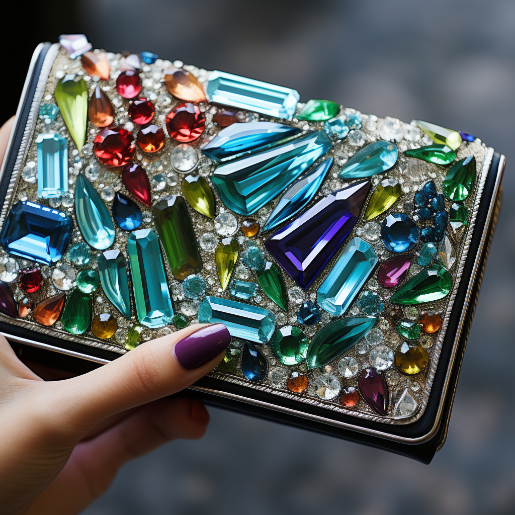 Shimmering crystal wallet for a touch of elegance