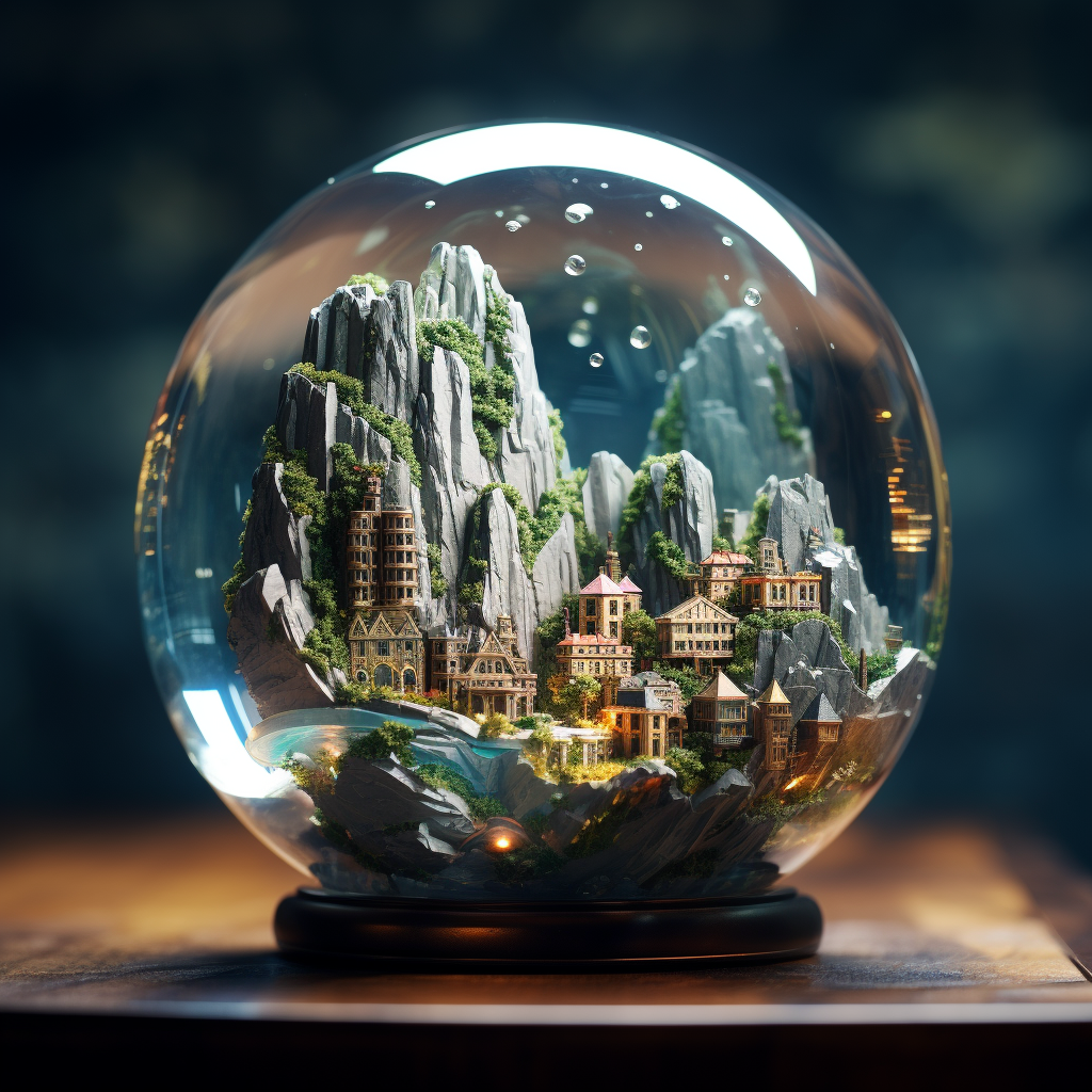 Breathtaking crystal world landscape