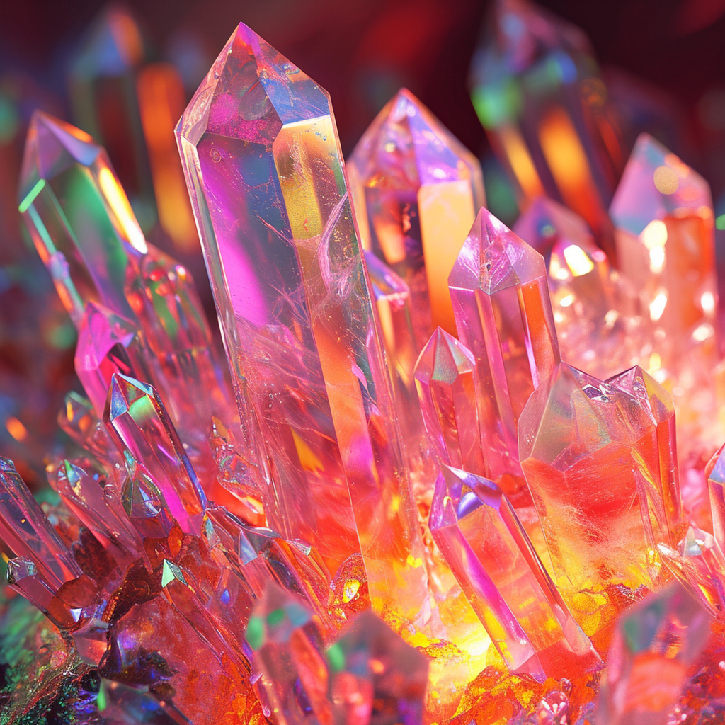 Crystalized Fire Sharp Crystals Neon Fire Colors