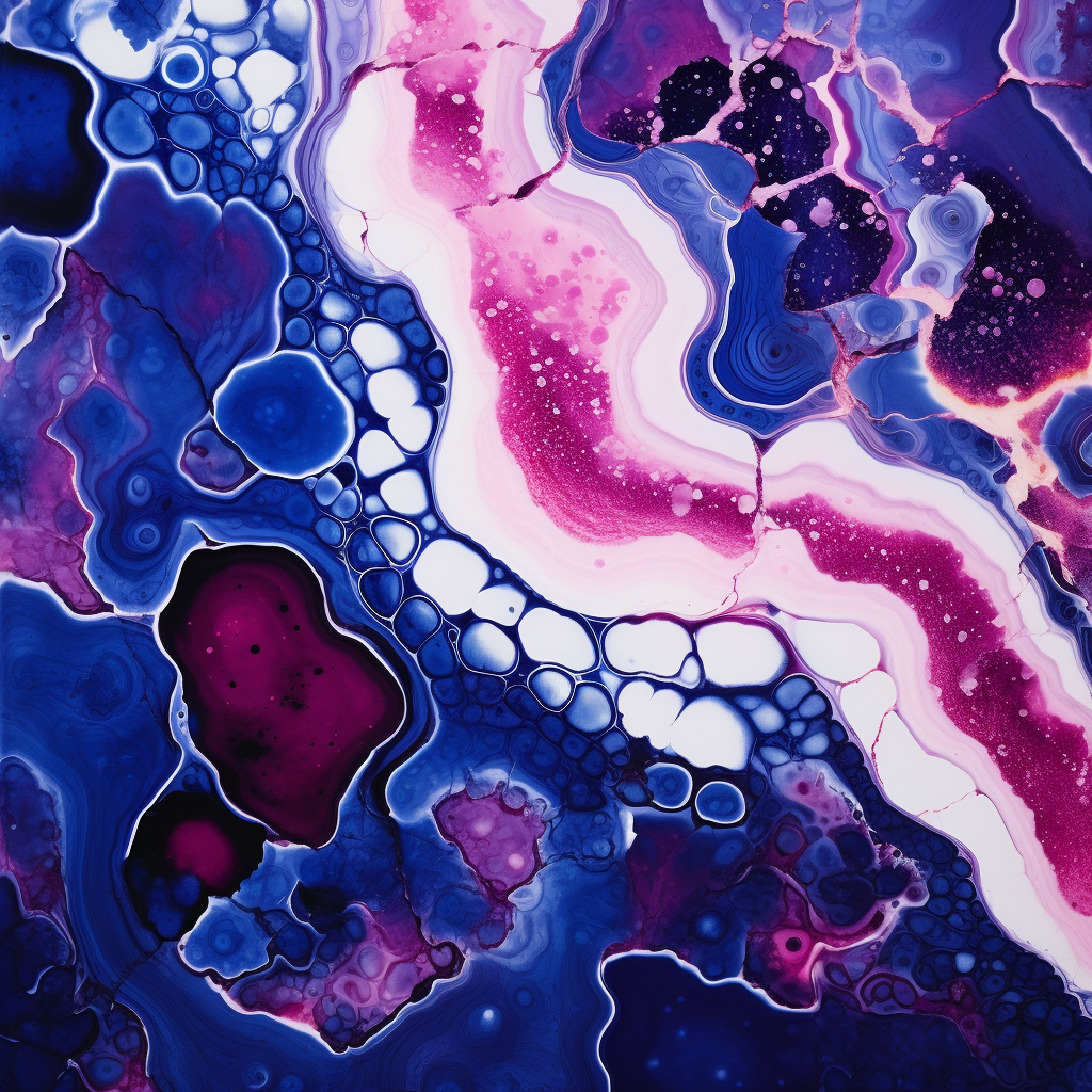 Crystalline slab with magenta swirls