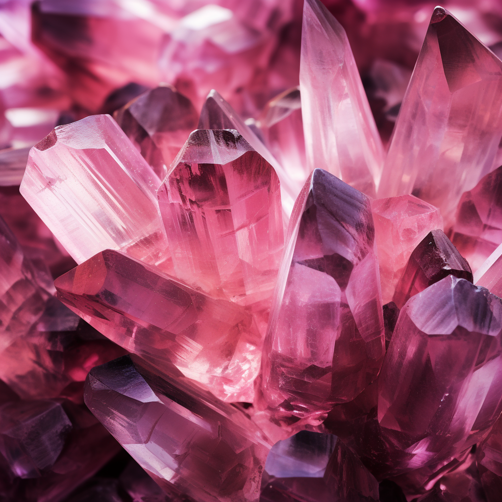 Pink crystals on a background