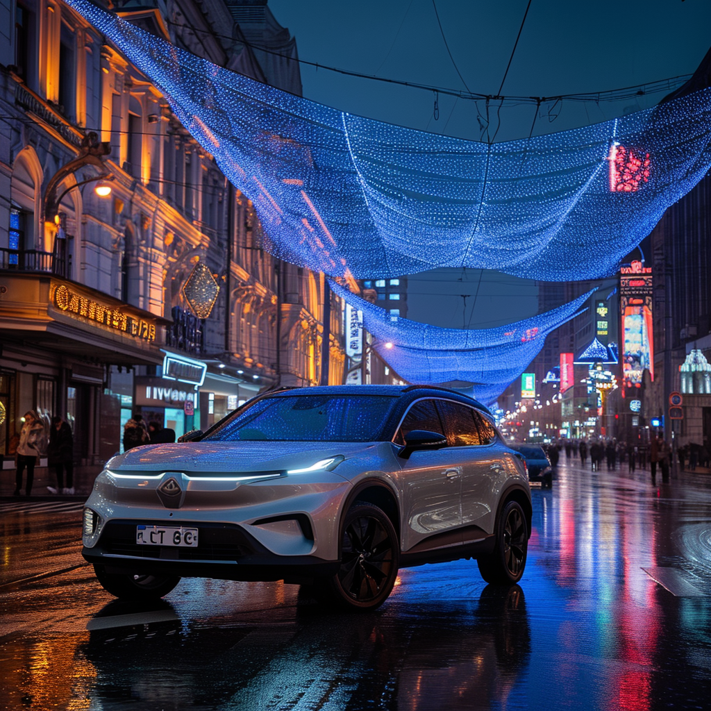 CS35PLUS Car on Moscow Street under Blue Dome