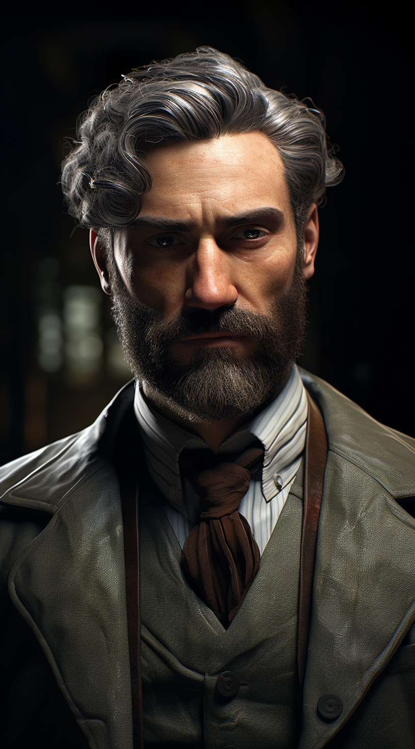 Close-up of male scientist in Call of Cthulhu